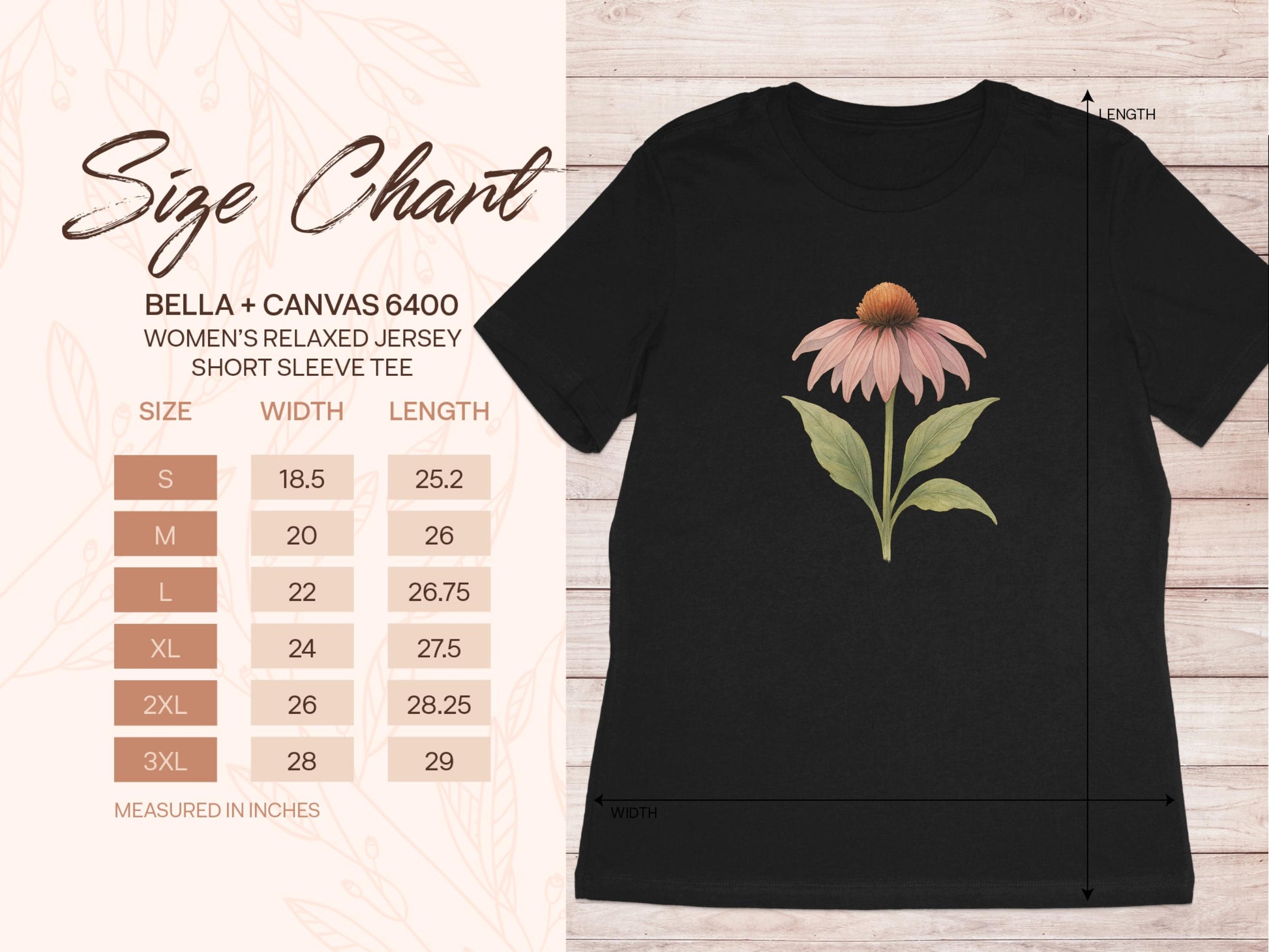 Women's Black Tee With Pink Flower Print product type