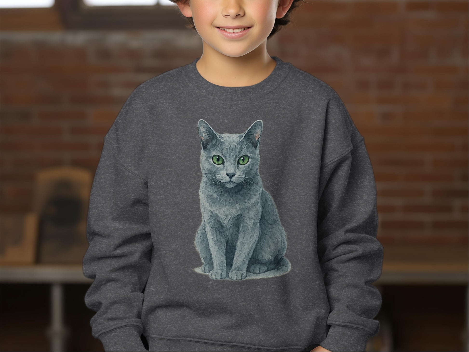 Cozy Sweatshirt with Gray Cat Design product