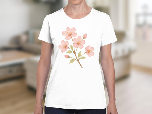 Cherry Blossom Floral Graphic White Tee product