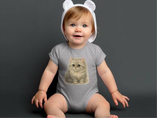 Cute Baby Onesie with Adorable Kitten Print product