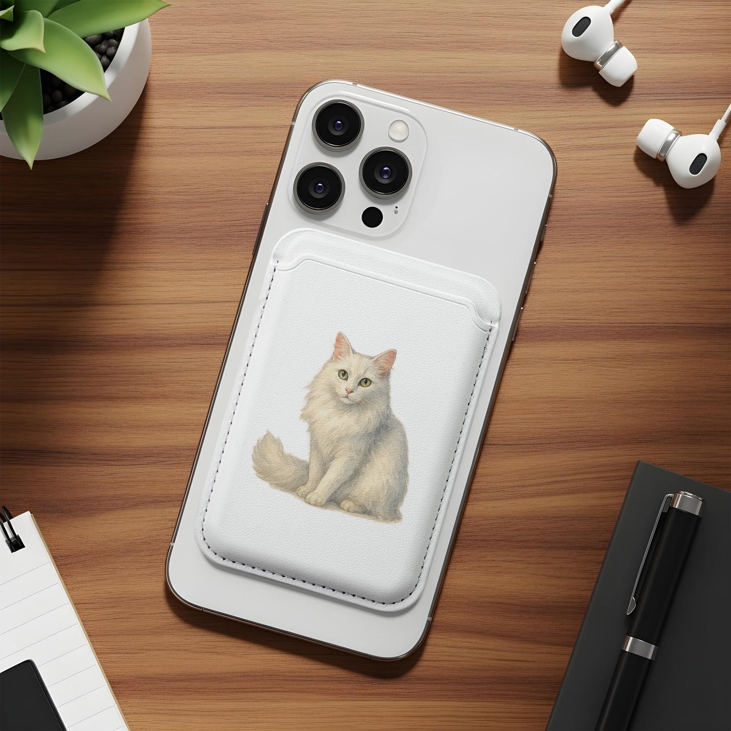Elegant White Cat Design Phone Wallet product type