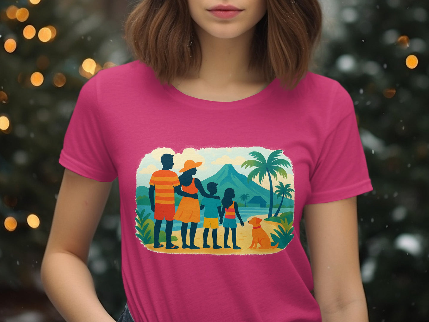 Colorful Family Vacation Illustration T-shirt product