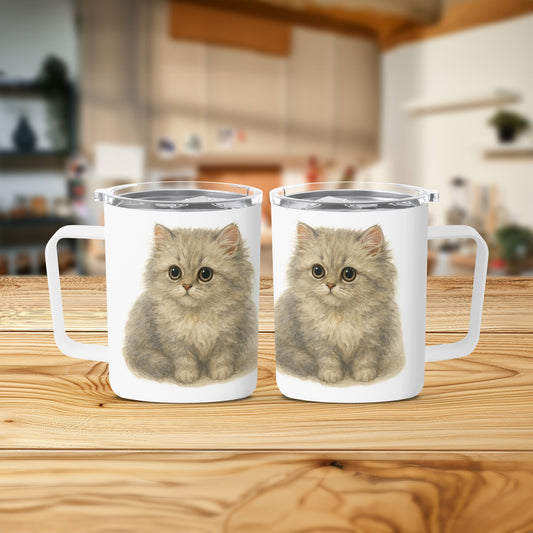 Cute Fluffy Kittens Print White Coffee Mug product type