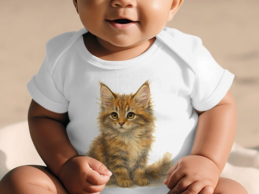 Adorable Kitten Illustration Baby Bodysuit product type