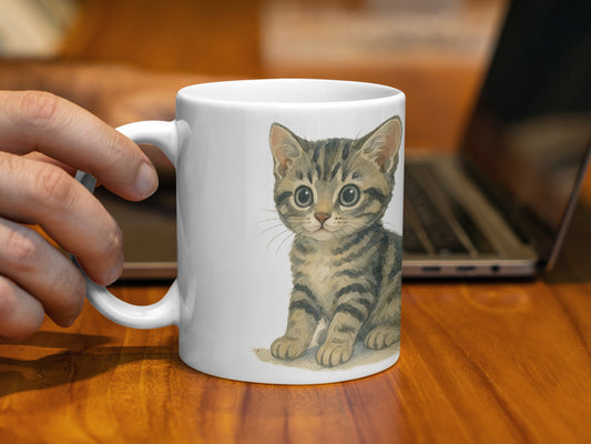 Adorable Kitten Print Coffee Mug Cute Cat Lover product