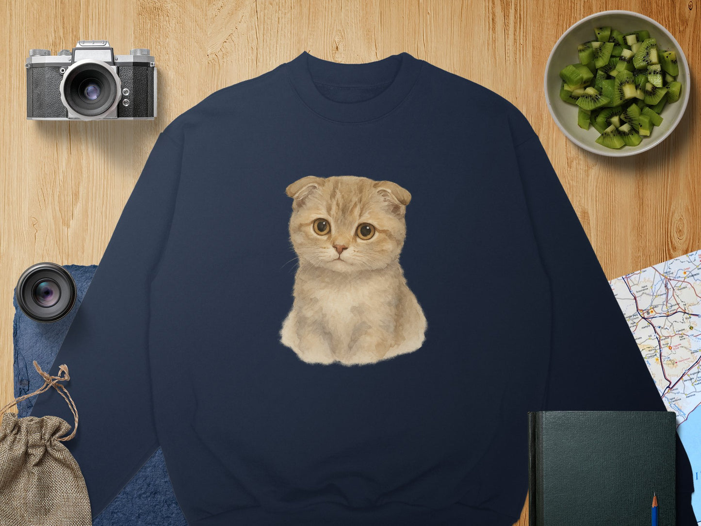 Adorable Cat Print Sweater Cute and Cozy Apparel product