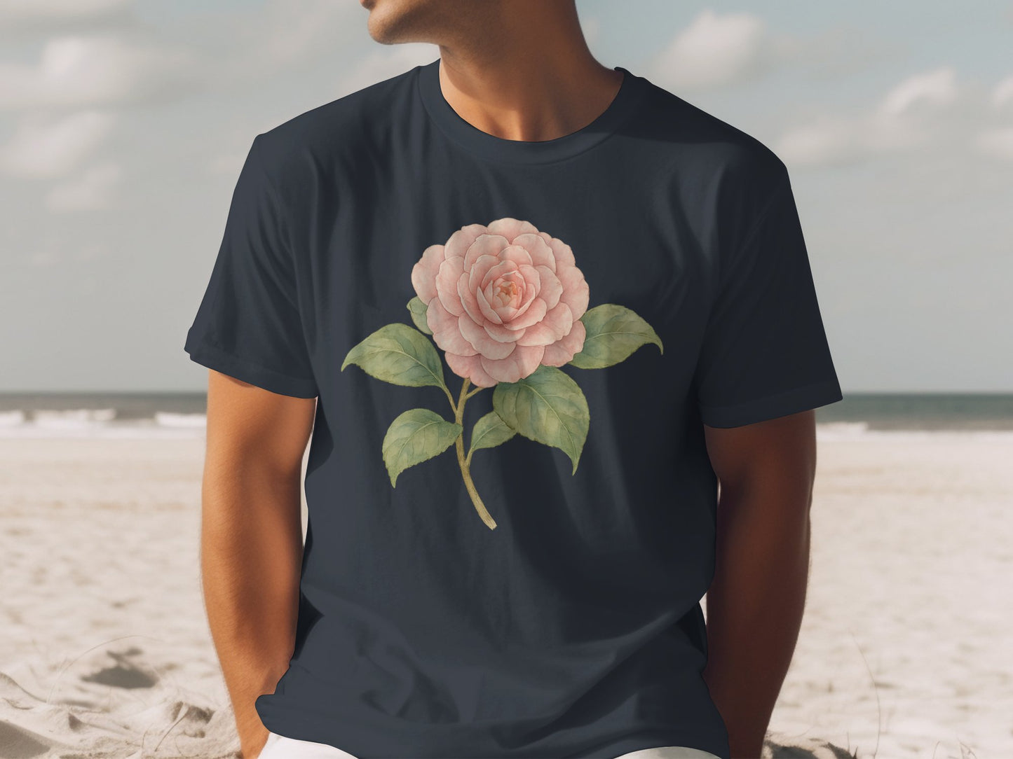 Elegant Floral Graphic Tee Flower Print T-Shirt product