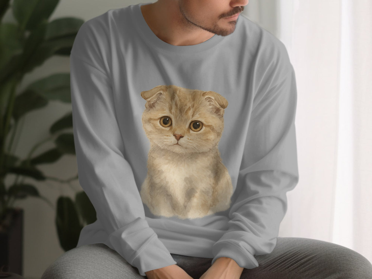 Adorable Cat Long Sleeve Casual Shirt Product