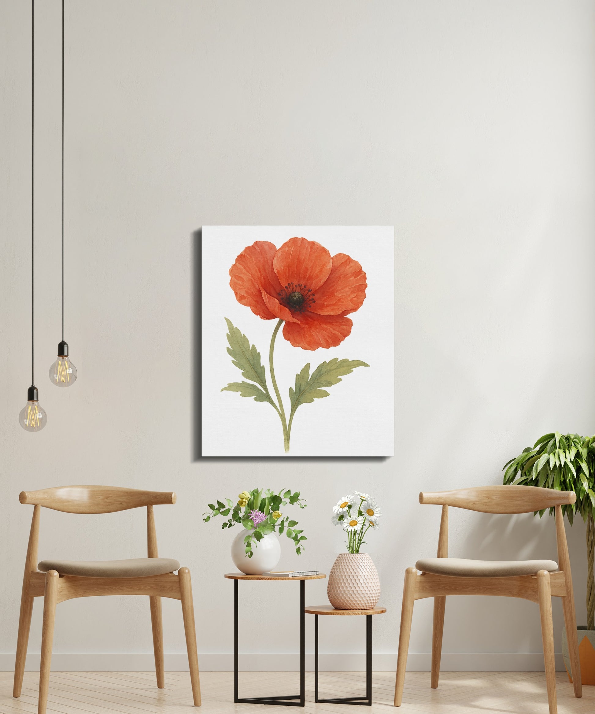 Vibrant Red Poppy Wall Art for Living Room product type