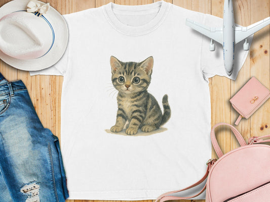 Adorable Kitten Illustration on Fashionable Shirt product