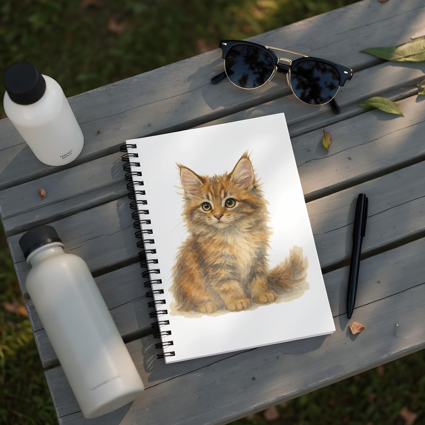 Adorable Kitten Sketch on Spiral Bound Notebook product