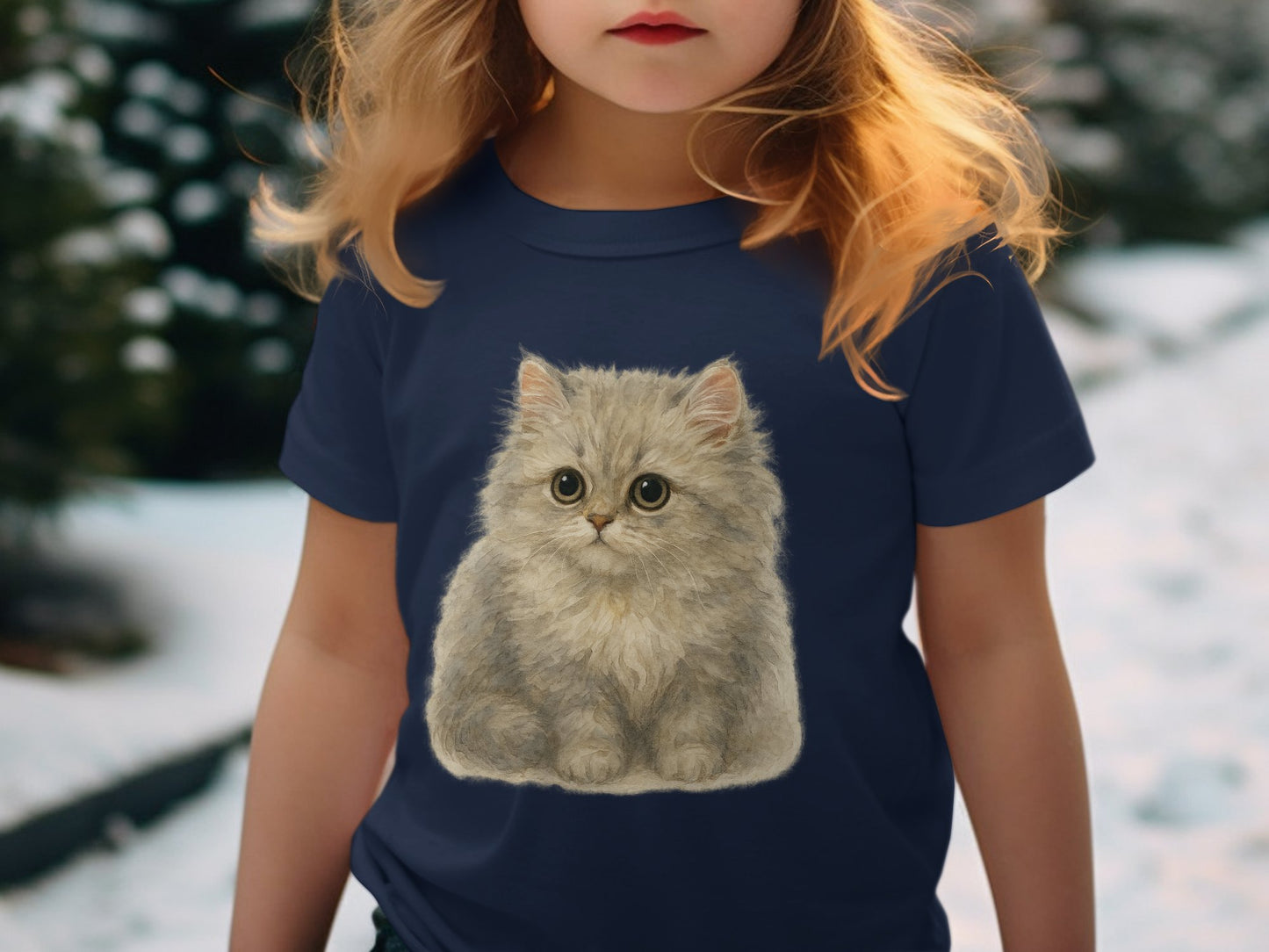 Cute Furry Kitten Printed Design Kids T-shirt product