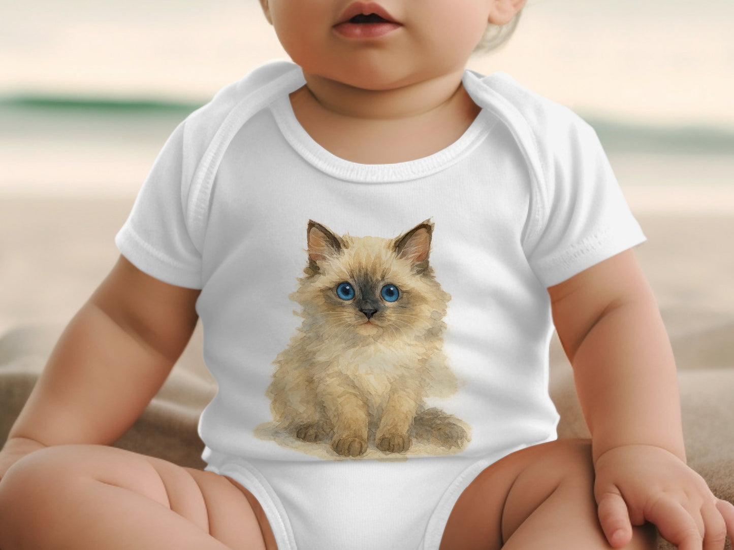 Cute Baby Bodysuit with Adorable Kitten Design product type