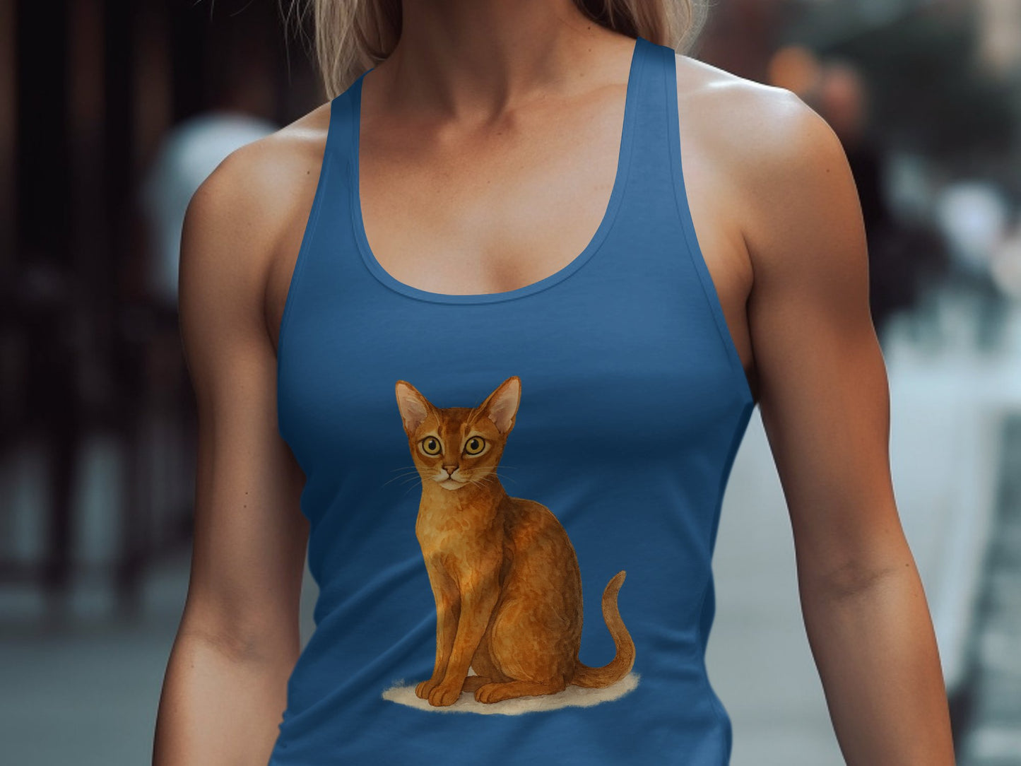 Stylish Tank Top with Printed Cat Design product type