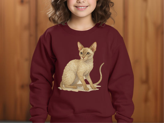Cute Cat Graphic Design on Kids Sweatshirt product