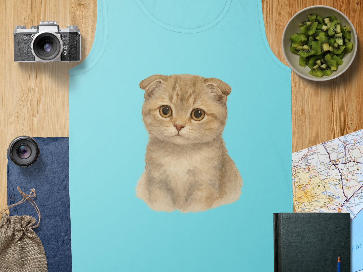 Adorable Kitty Print Tank Top Cute Cat Lover Product Type