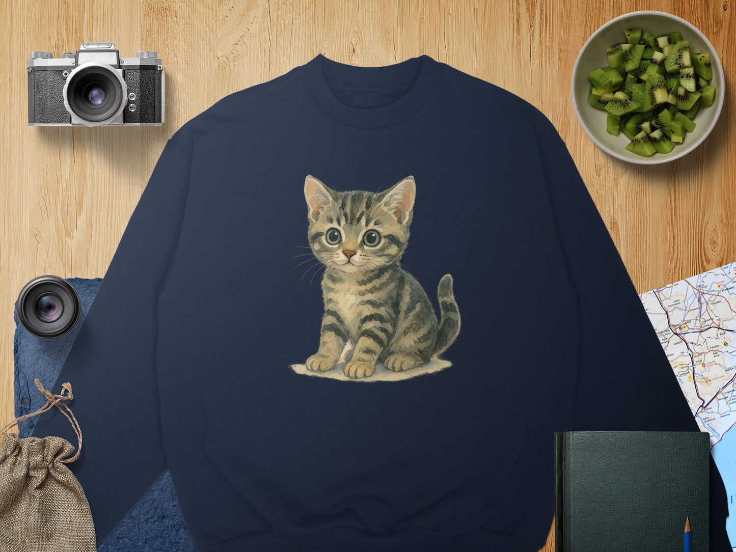 Cute Kitten Graphic Printed Long Sleeve Sweatshirt product