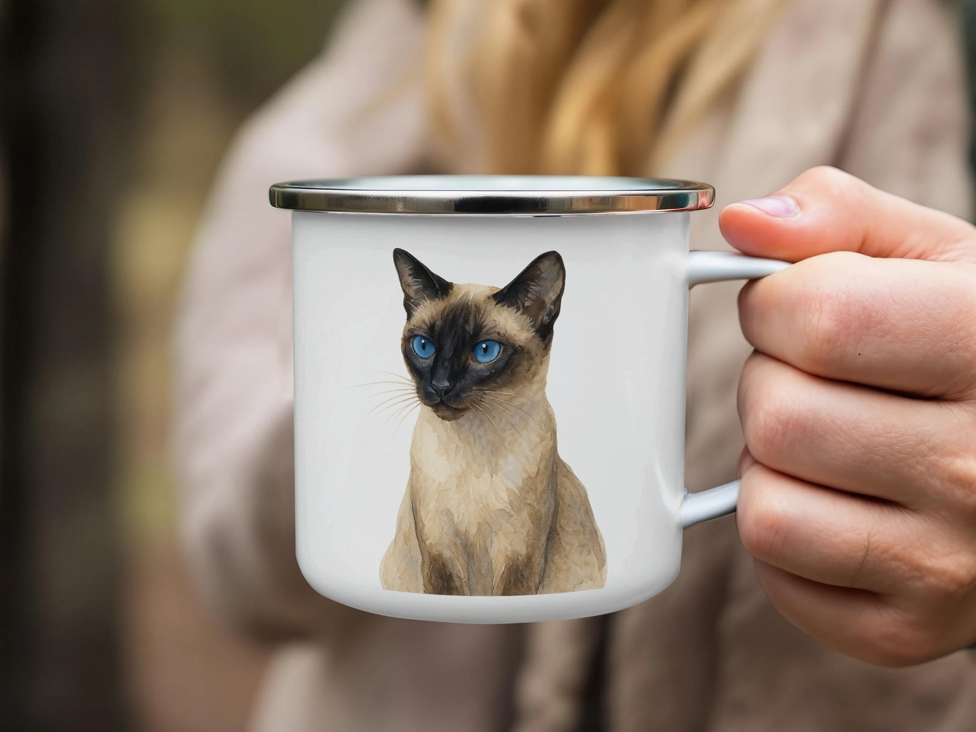 Cute Siamese Cat Mug with Blue Eyes product