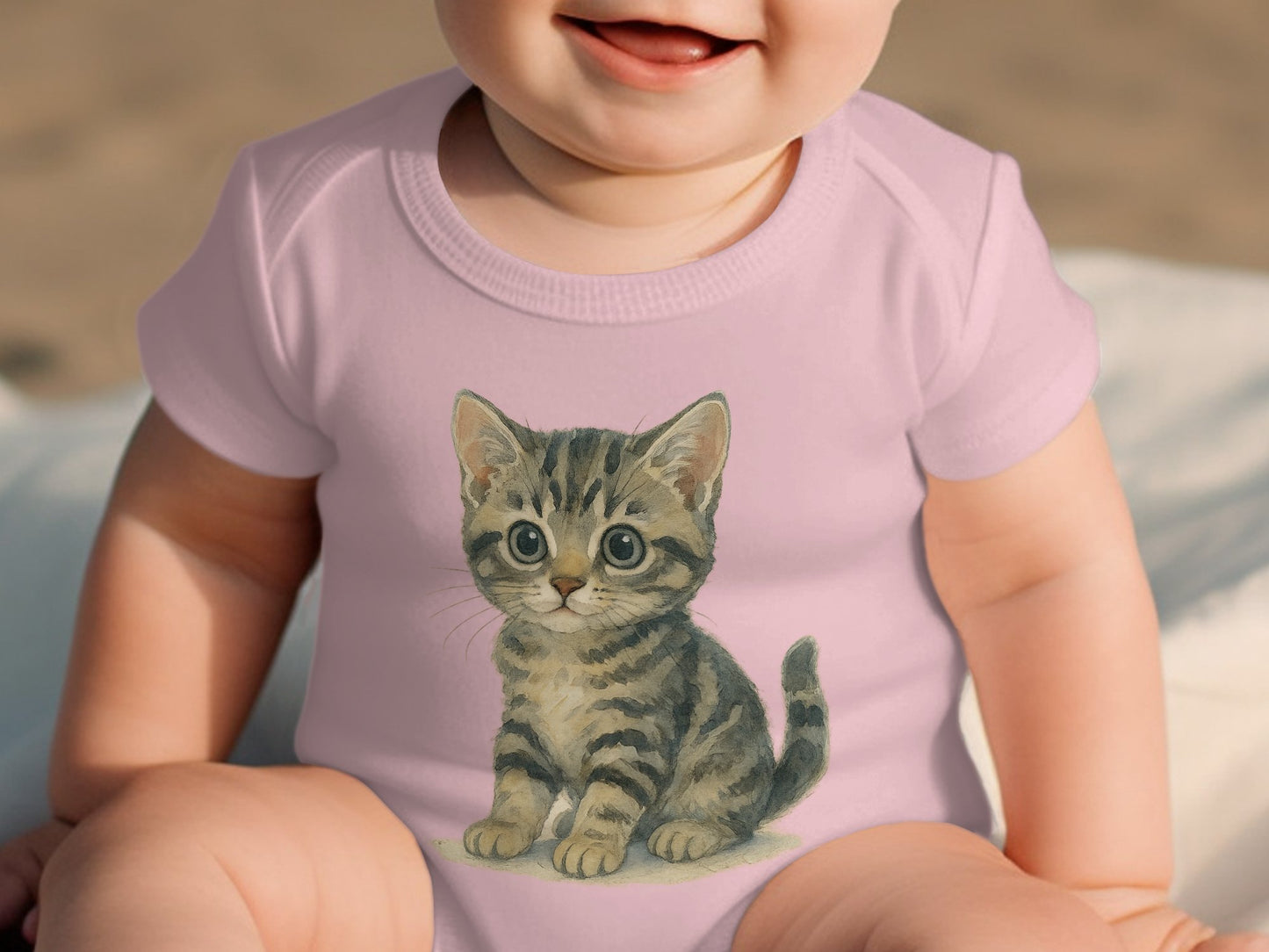 Cute Baby Onesie with Adorable Kitten Print product type