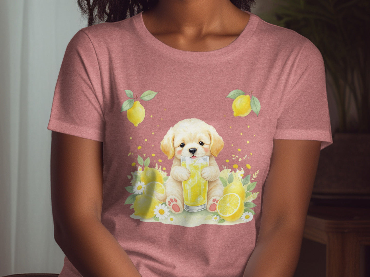 Cute Puppy and Lemonade Graphic Women's T-shirt product