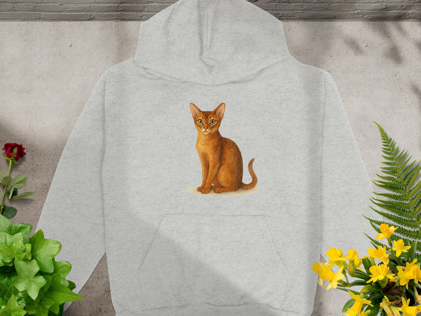 Cozy Cat Print on Gray Hoodie product type