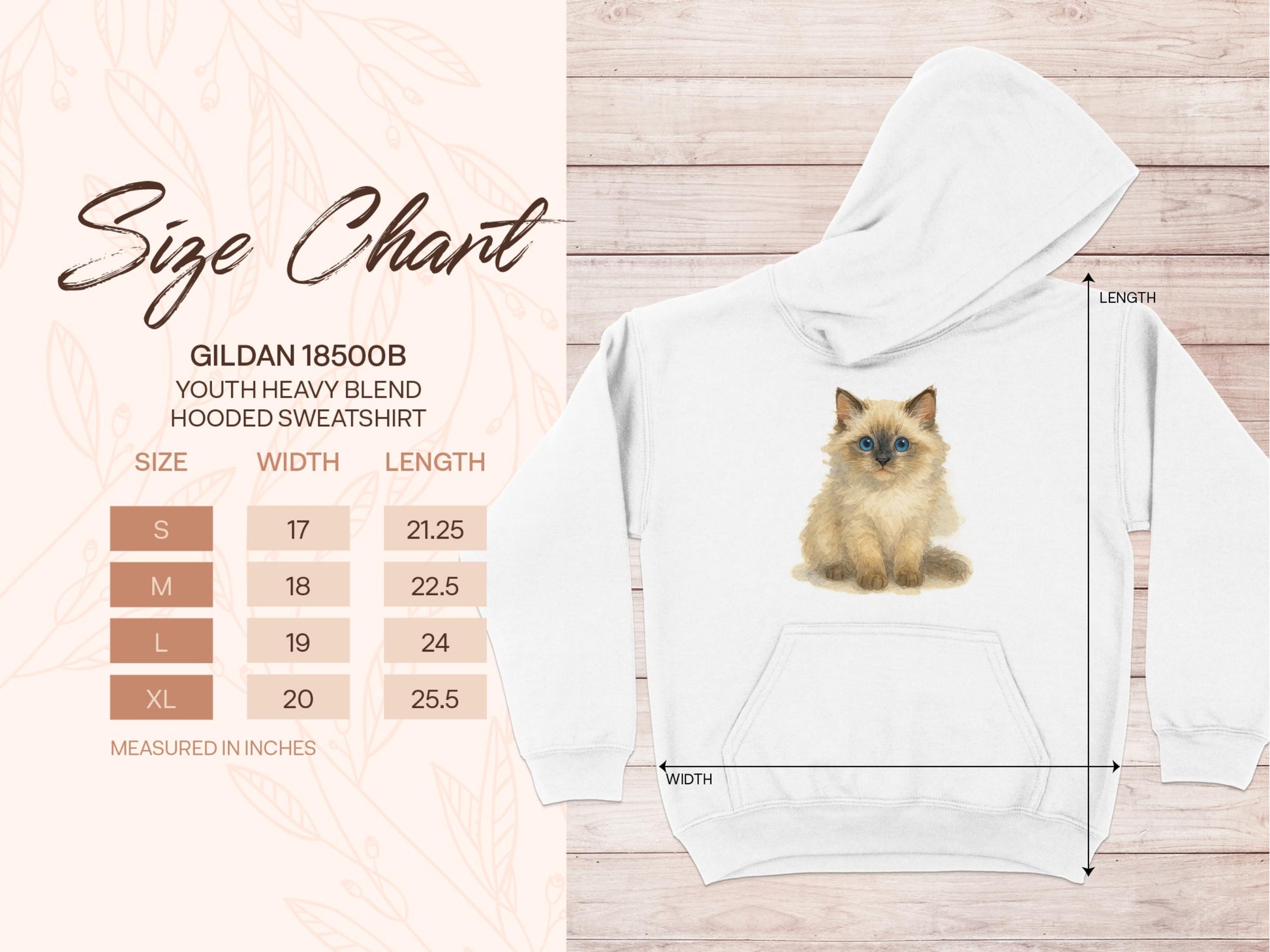 Cute Kitten Print Youth Hooded Sweatshirt product