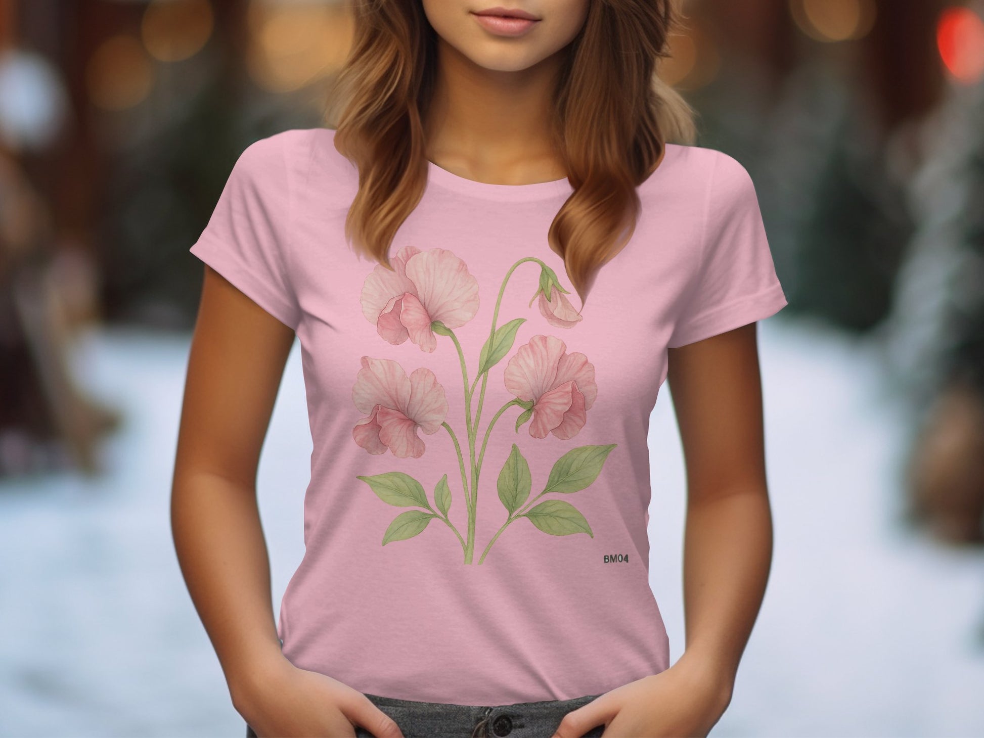 Elegant Floral Blossom Design Graphic T-shirt product type