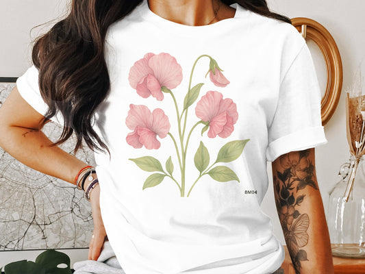 Floral Graphic Tee with Pink Blooms T-Shirt product type