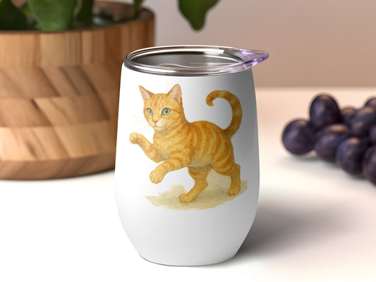 Playful Orange Tabby Cat Printed Tumbler Mug product type