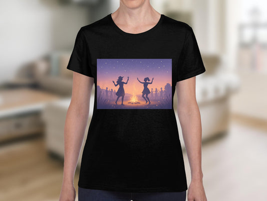 Dancing Silhouettes Around a Campfire T-shirt