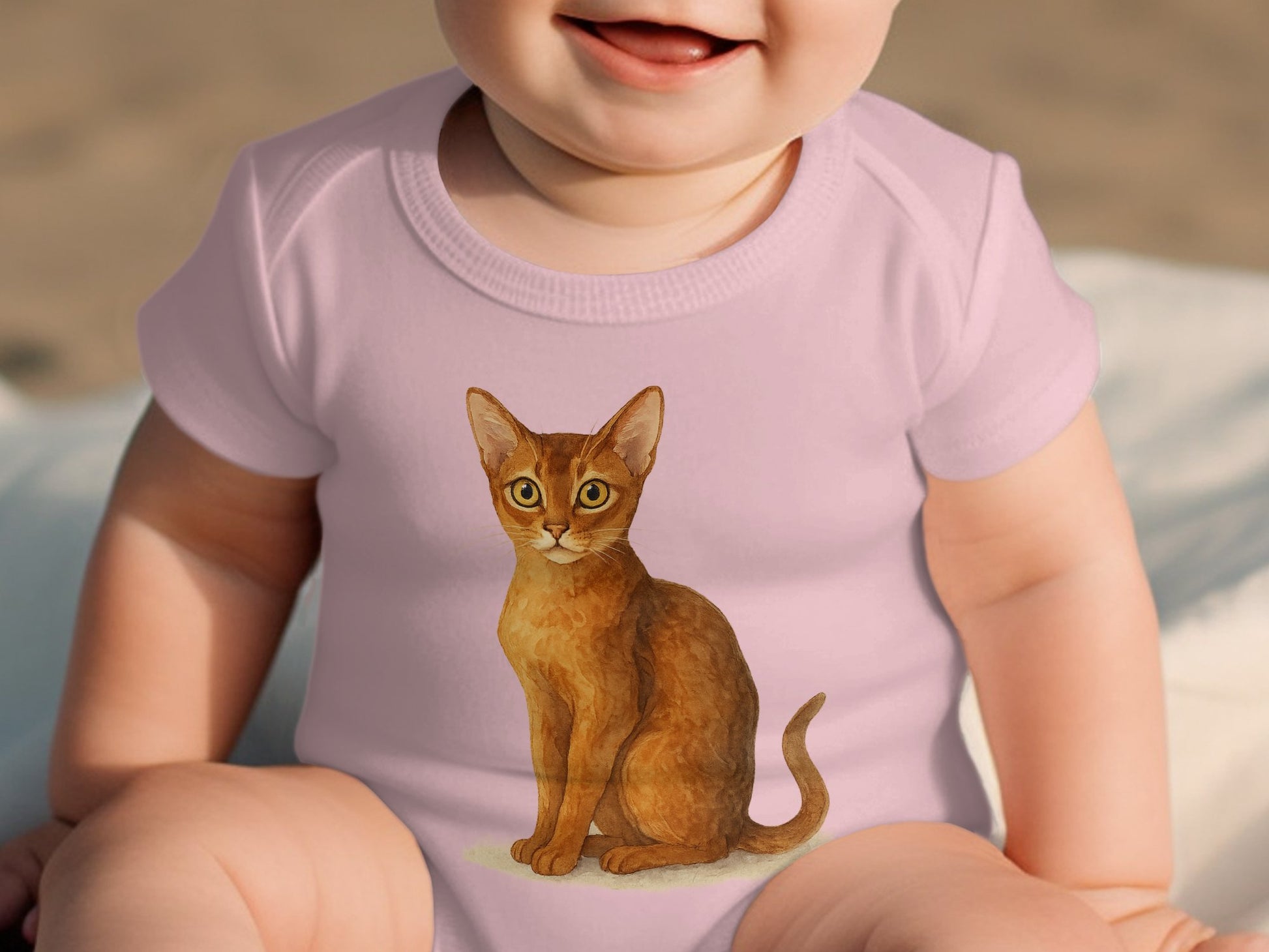Cute Baby Bodysuit Featuring Cat Design product type