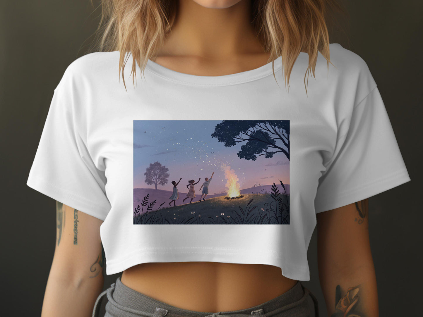 Dancing Around the Campfire Scene Graphic T-shirt product