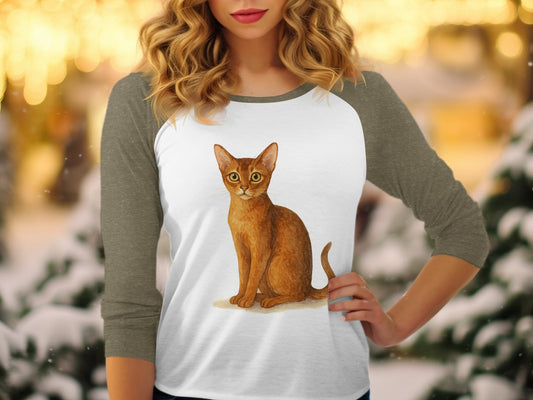 Cozy Three Quarter Sleeve Top Cat Print product type