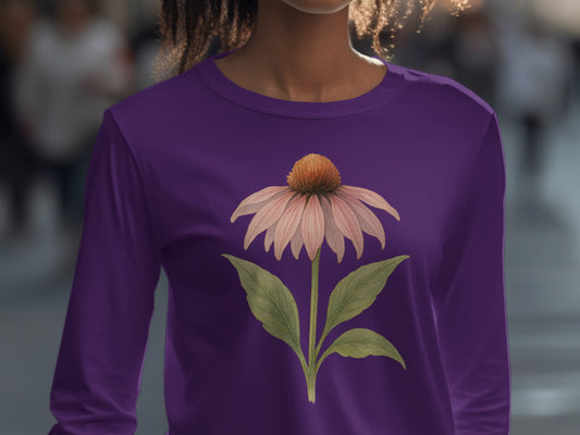 Purple Long Sleeve Shirt with Floral Design product