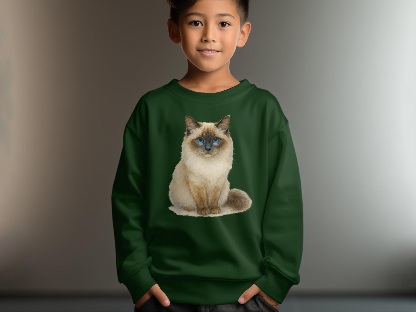Adorable Siamese Cat Graphic Kids Sweatshirt product
