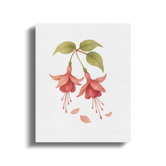 Hanging Pink and Red Floral Canvas Wall Art product