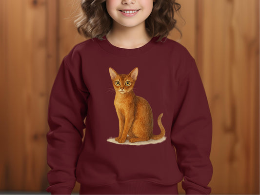 Adorable Cat Printed Long Sleeve Kid's Sweatshirt product