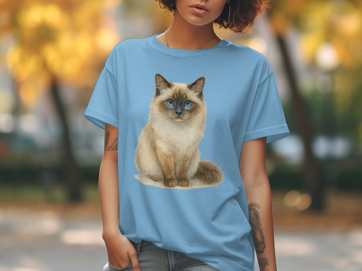 Blue Eyed Ragdoll Cat Design Women's T-shirt product