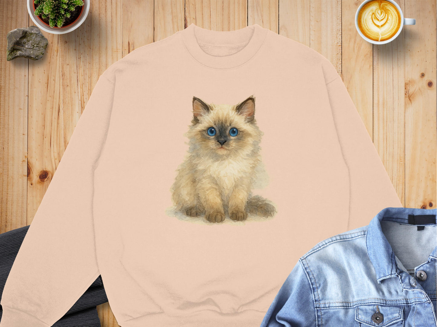 Adorable Fluffy Kitten Printed Sweatshirt product