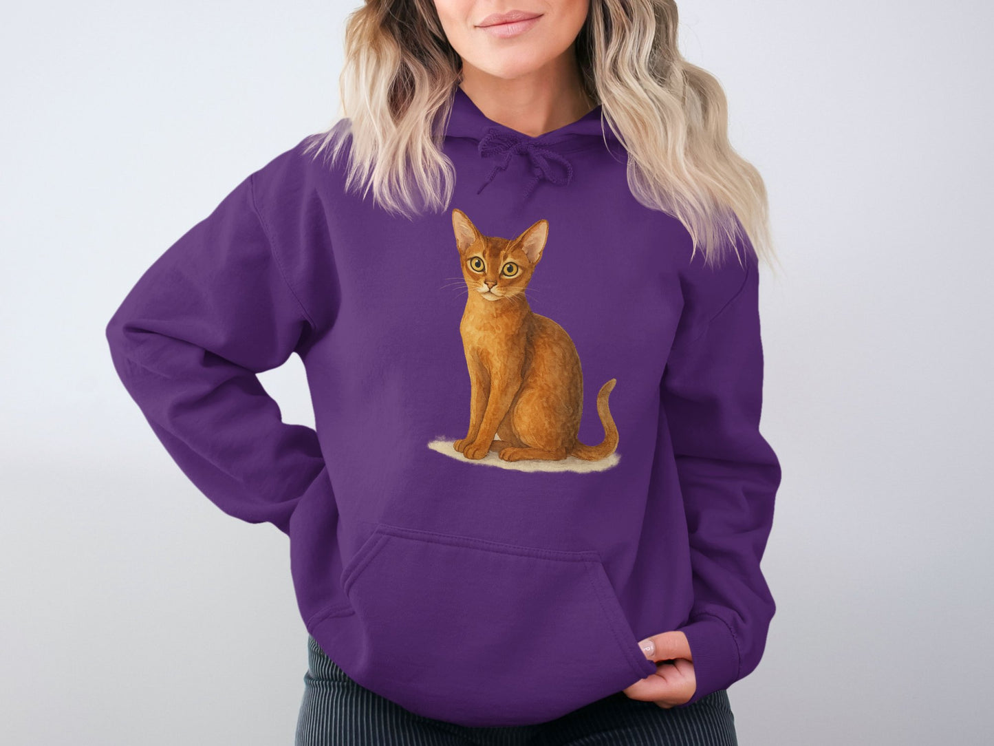 Purple Hoodie with Cat Print Casual Wear product type