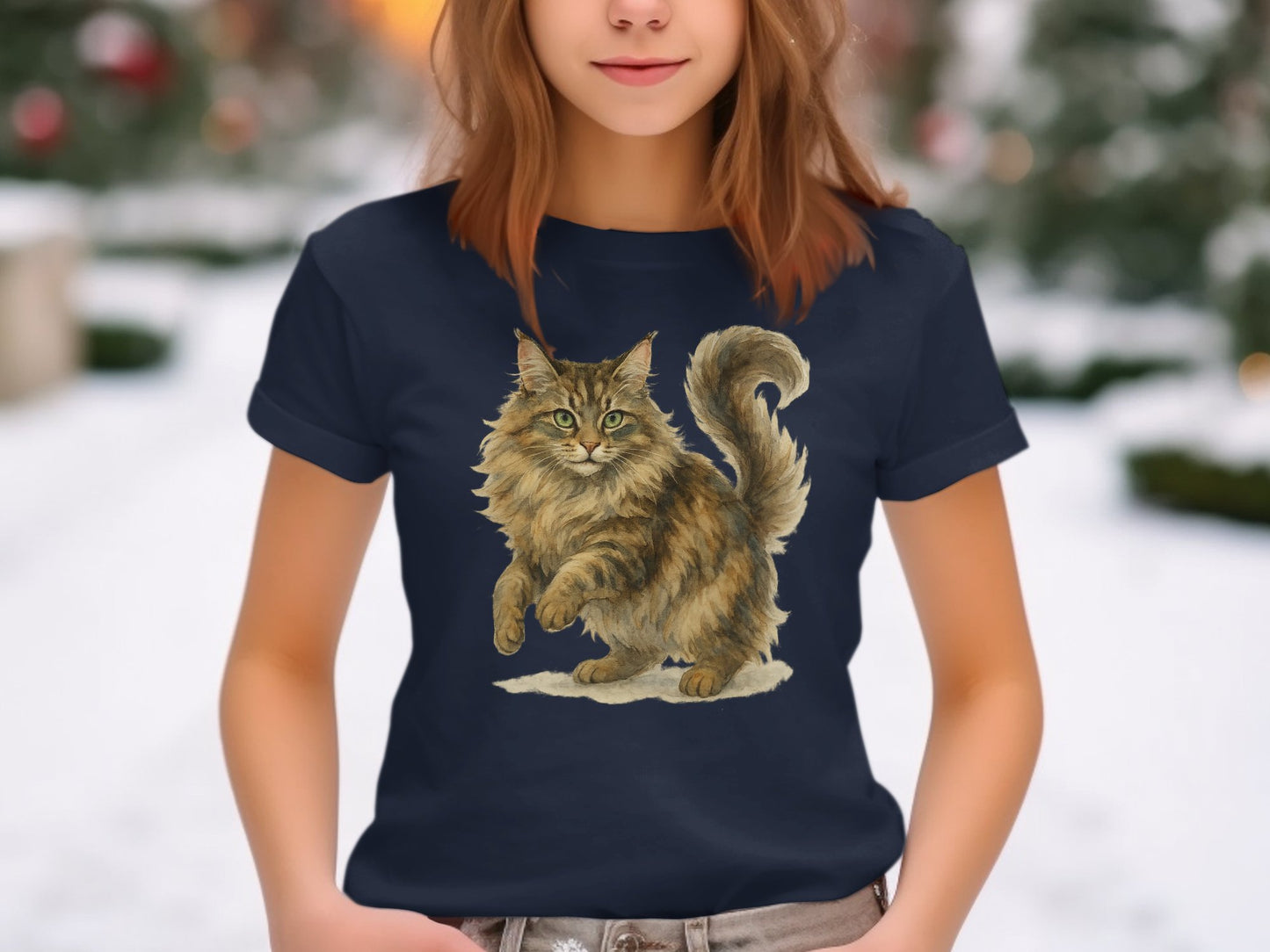 Fluffy Siberian Cat Graphic Tee Shirt product type