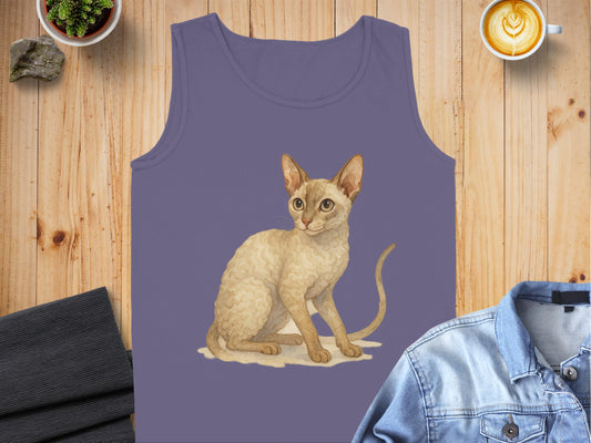 Illustrated Cat Design Tank Top Casual product