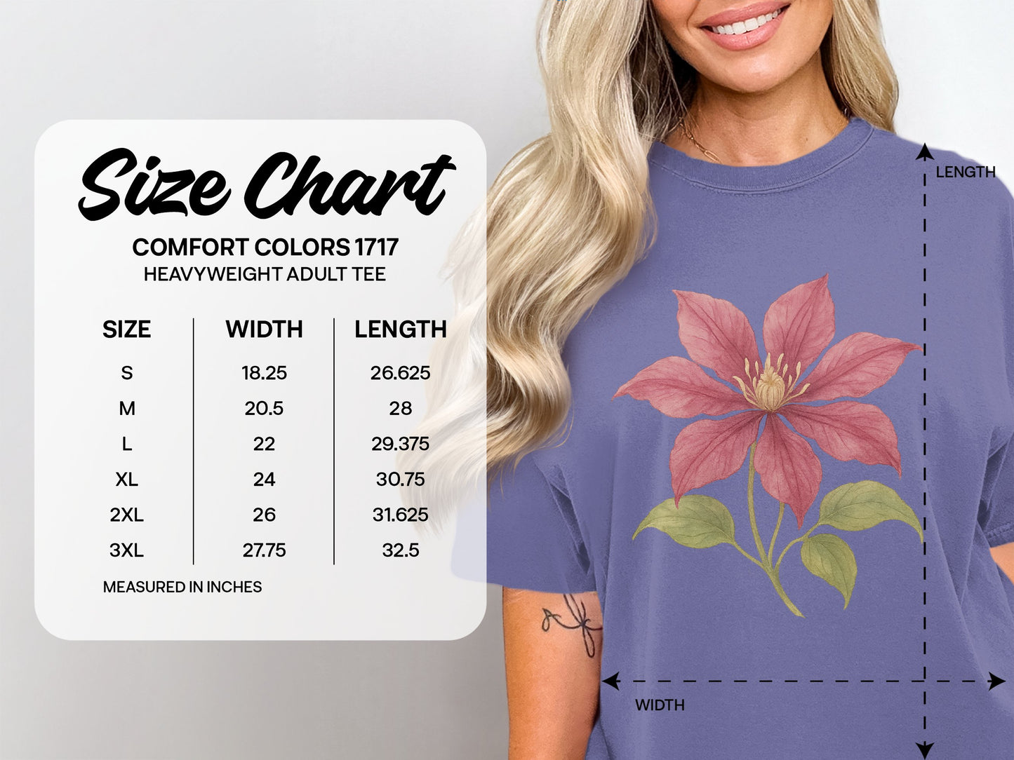 Beautiful Flower Design Comfort Colors Heavyweight Tee product