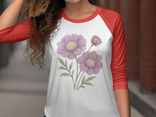 Beautiful Purple Flower Print Baseball Sleeve Product