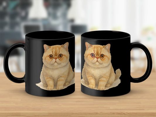 Charming Two Cute Orange Cats Black Coffee Mug product
