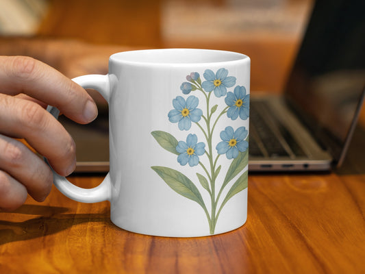 Blue Floral Design Ceramic Coffee Mug product