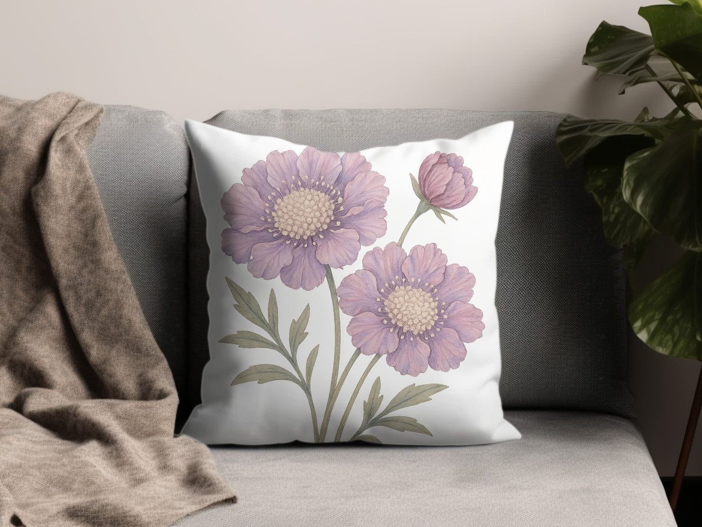 Decorative Pillow with Delicate Pastel Floral Print product type