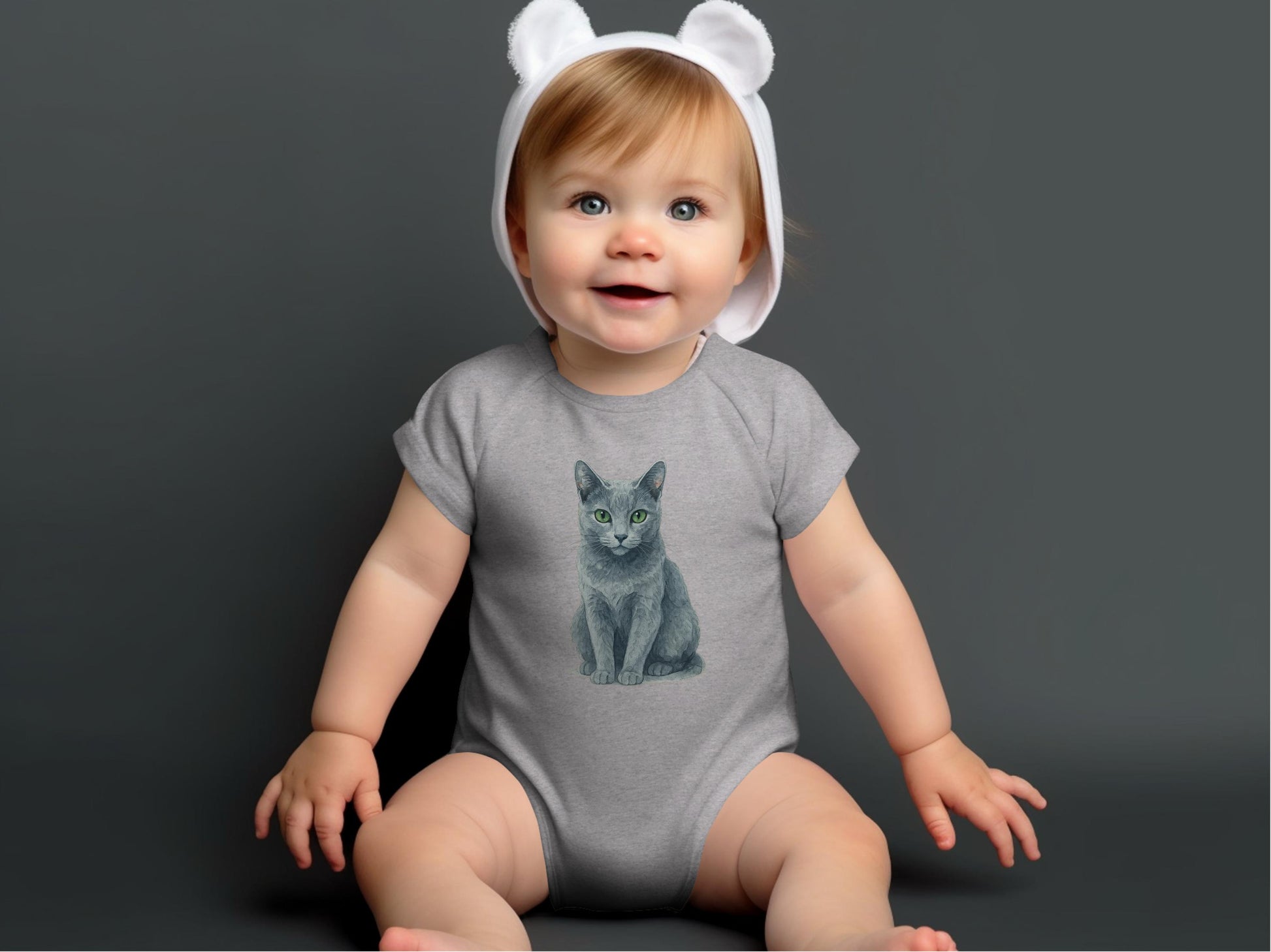 Adorable Baby Onesie with Cute Cat Graphic product type