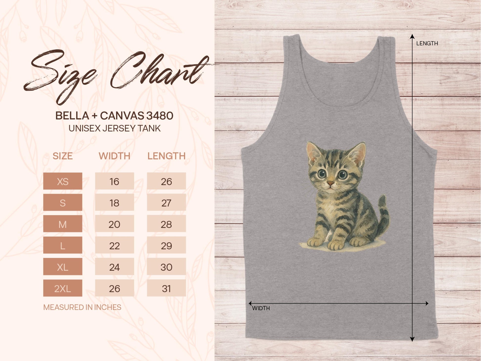 Adorable Kitten Print Bella Canvas 3480 Tank product type