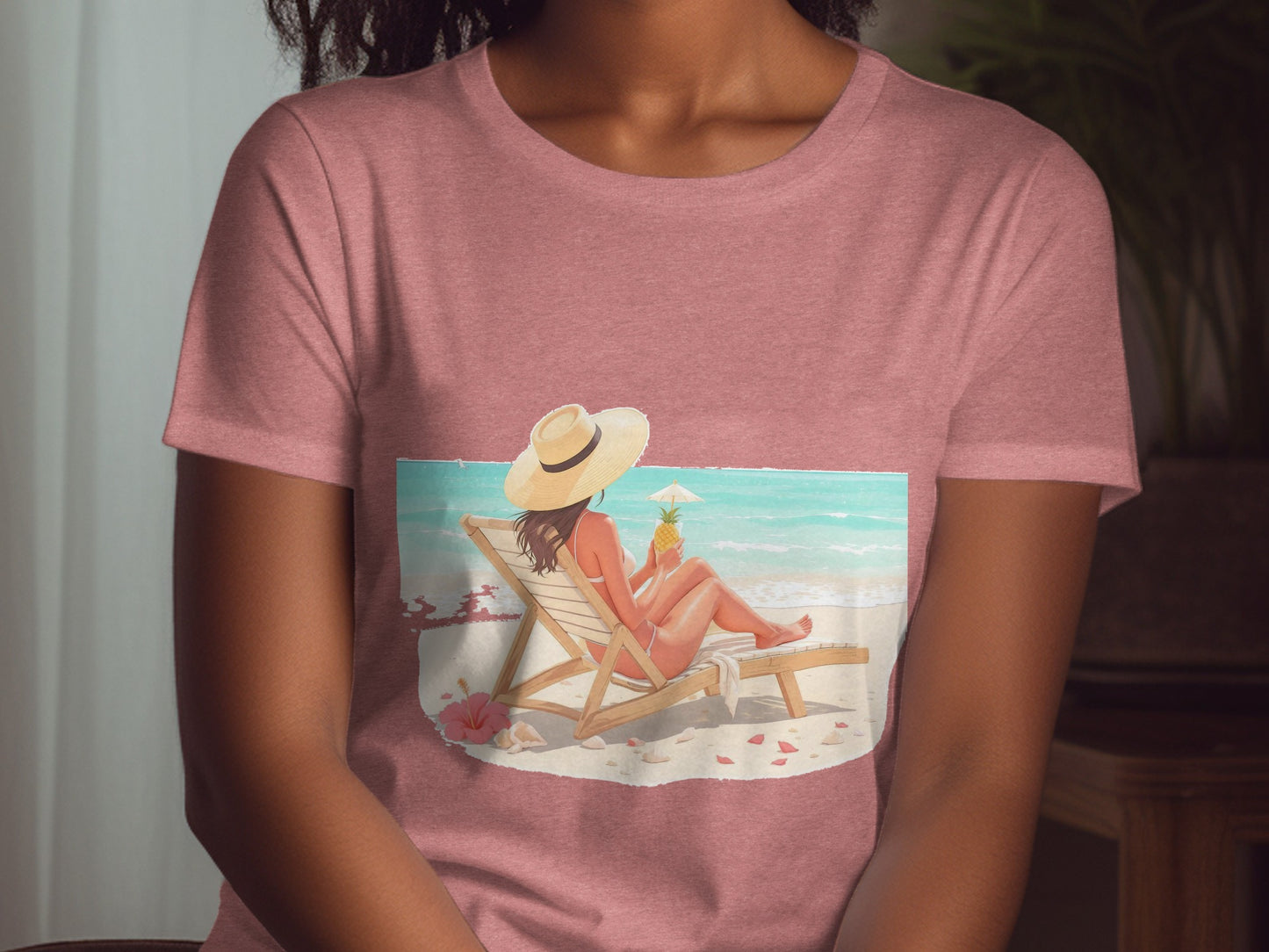 Relaxing Beach Scene Graphic T-Shirt product type